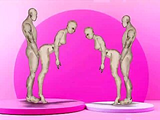 Cartoon twins bang hot girls in wild animated hentai scene