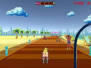 roller babe hentai ep 2: outdoor bdsm with muscular guys on beach. public domination awaits!