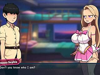 Princess Sophia strips naked in bratty hentai game adventure