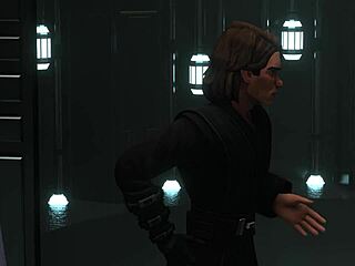 Padawan learner gets some hardcore training from his male superior officer in a Star Wars themed hentai