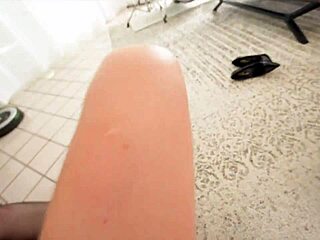 The beautiful blonde Sarah Vandella gives a very hot blowjob and then has great sex