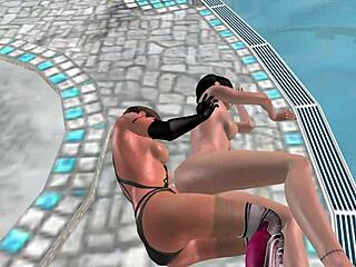 Animated 3D Lesbian Sex in Spoon Position. Cute Girls Get Naughty in Hot Cartoon Action!