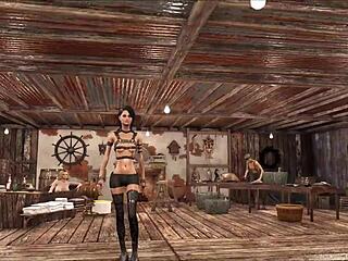 Fallout 4 fashion featuring chyler leigh as top model in anime hentai style.