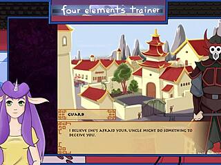 Shaved pussy monster gets drunk in Avatar game