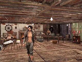 Fallout 4 fashion featuring chyler leigh as top model in anime hentai style.