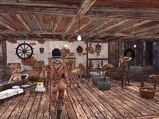 Fallout 4 fashion featuring chyler leigh as top model in anime hentai style.