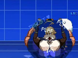 Mugen Brian battles Es in anime game.