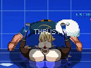 Mugen Brian battles Es in anime game.