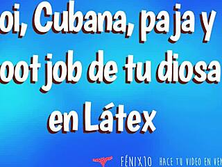 Jerk off instructions for a Caribbean goddess in latex