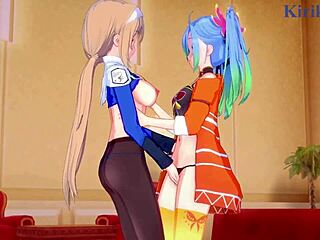 Futanari sex and lesbian play in Super Robot Wars 30