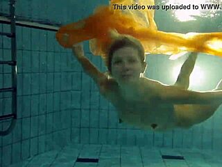 Nastya Strips Bikini Showing Petite Nude Brunette Body In Outdoor Pool