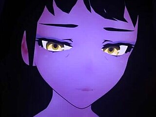 Femdom creampie in this hot animated porn video