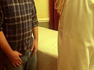 Urologist roleplay turns into steamy handjob session