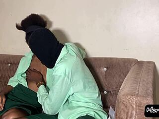 Ebony student fucks big black cock in missionary