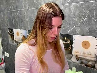 Stepmother’s solo play with a shy guy and an unexpected climax