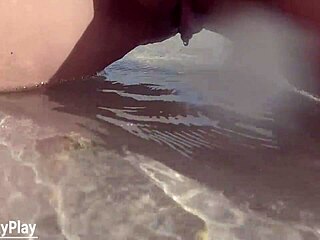 Shaved Pussy Caught Peeing on Public Beach