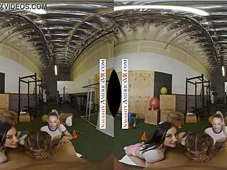 NAUGHTY AMERICA - AIDEN ASHLEY, JAZMIN LUV AND LILY LARIMAR SURPRISE THEIR PERSONAL TRAINER!