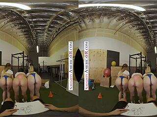 NAUGHTY AMERICA - AIDEN ASHLEY, JAZMIN LUV AND LILY LARIMAR SURPRISE THEIR PERSONAL TRAINER!