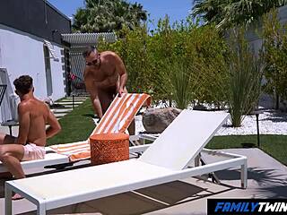 Why is this spicy stepdad getting wild by the pool?
