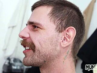 I enjoyed my football partner's hairy big cock in the locker room