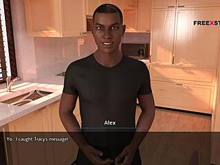 Alex shakes hard dick watching landlady's nude yoga poses