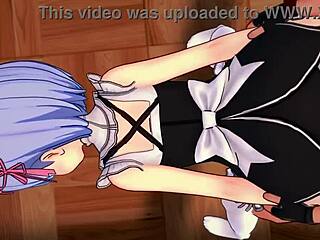 3D animated Japanese maid gets some action on the job