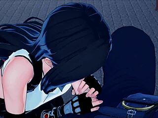 Tifa Rides Cloud Hard in Final Fantasy 7 Hentai Creampie Scene.