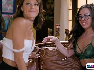 Lesbian Recruiters Tempt Straight Girl with Juicy Licks