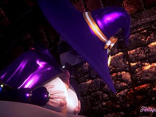 嘿，看Mona在《原神》3D色情片里被乳交和猛干！