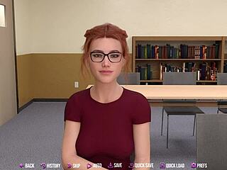 Big white cock gets some action from a naughty redhead in College Kings 2:11