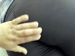 School Friend in Leggings Gets a Wild Ride