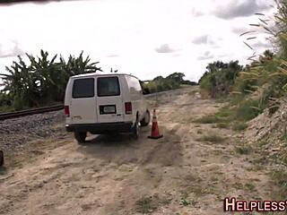 teen gets her throat stuffed by monster cock on pickup 😱