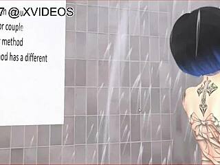 哇，3D荡妇在淋浴中双插！