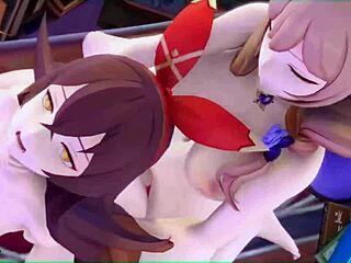 Amber and Lisa’s hot lesbian scene from Genshin Impact