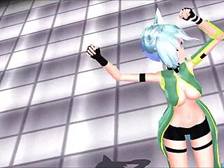 Sword Art Online: MMD animation with big-boobed cosplayers