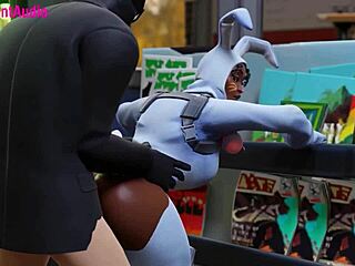 Henchman's standing doggystyle sex with bunny brawler in Fortnite