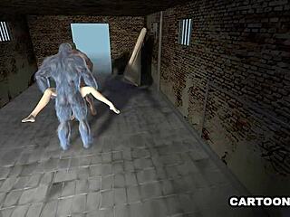 Busty 3D Babe Double Penetrated In Jail