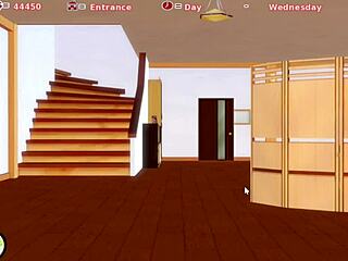 Hentai game with step-sis and step-mom, love it