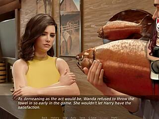Gamer girl in stockings and see through bra in action