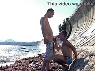 Extreme public sex by the sea