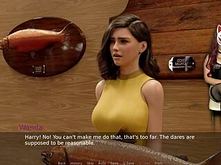 Gamer girl in stockings and see through bra in action
