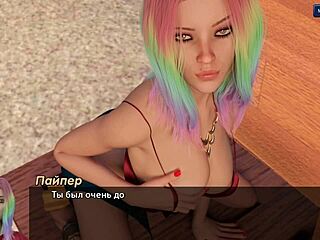 Hairy and smooth boobs in a cartoon hentai game