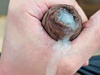 Beautiful Brazilian teen's solo performance with a handjob and a facial finish