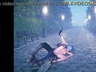 Cute anime girl dancing in animation