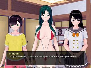 3D animated video of a hot blowjob and anal sex in a cartoon game