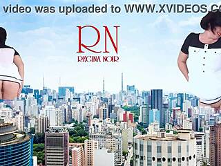 Wow, giant lady without panties struts city streets, tall as King Kong, what a show!