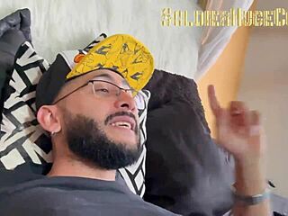 My friend's whore comes over for a sloppy blowjob session