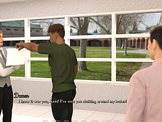Hentai girl changes in the locker room with others