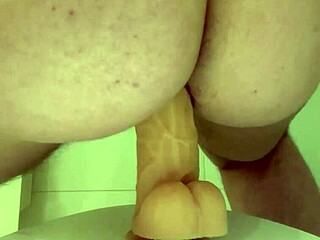 Continuing the practice of anal masturbation with a big toy