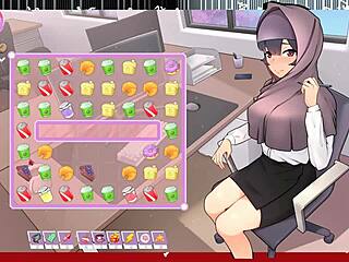 Tsundere milf in hentai game teases with massive tits! 😘